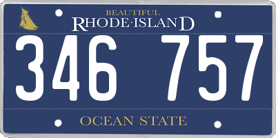 RI license plate 346757