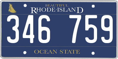 RI license plate 346759