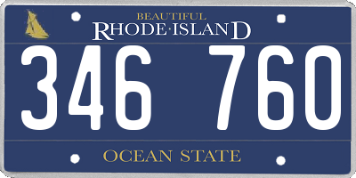 RI license plate 346760