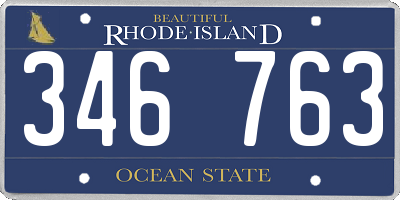 RI license plate 346763