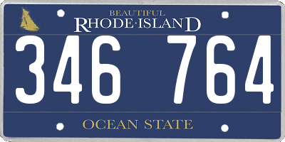 RI license plate 346764