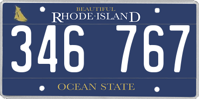 RI license plate 346767