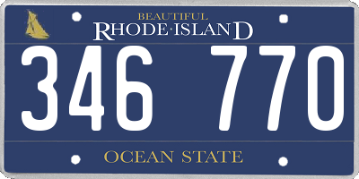 RI license plate 346770