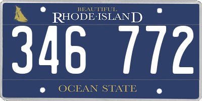 RI license plate 346772