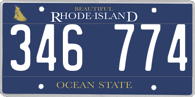 RI license plate 346774