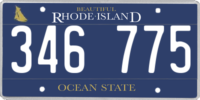 RI license plate 346775