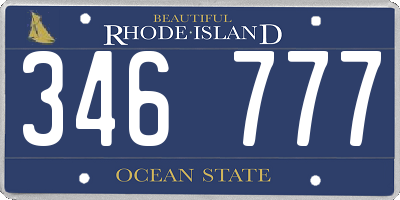 RI license plate 346777