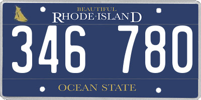 RI license plate 346780