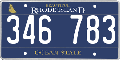 RI license plate 346783
