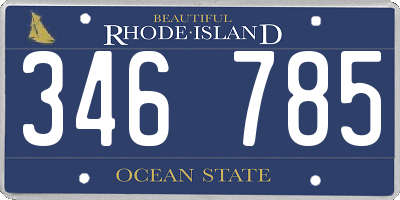 RI license plate 346785