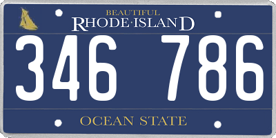 RI license plate 346786