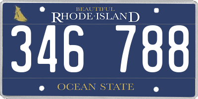 RI license plate 346788