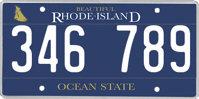 RI license plate 346789