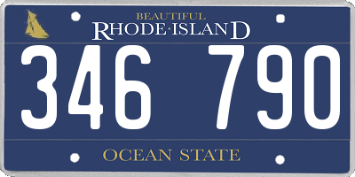 RI license plate 346790