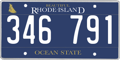 RI license plate 346791