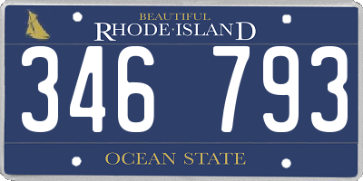 RI license plate 346793