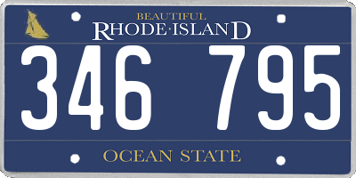 RI license plate 346795