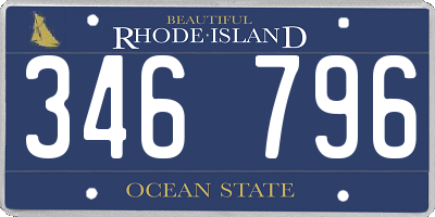 RI license plate 346796
