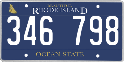 RI license plate 346798