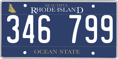 RI license plate 346799