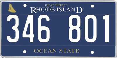 RI license plate 346801
