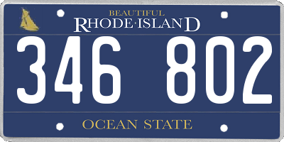 RI license plate 346802