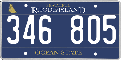 RI license plate 346805