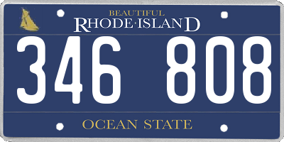 RI license plate 346808