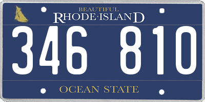RI license plate 346810
