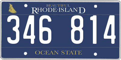RI license plate 346814