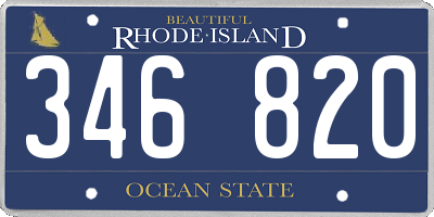 RI license plate 346820