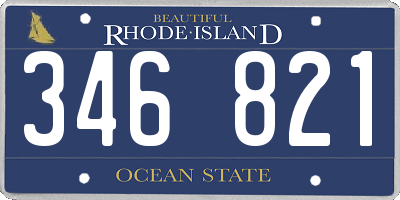 RI license plate 346821