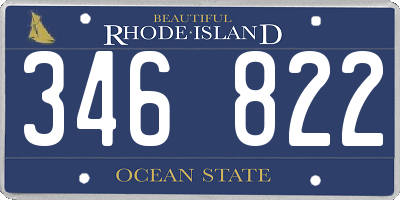 RI license plate 346822