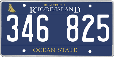 RI license plate 346825
