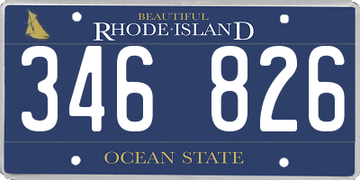 RI license plate 346826