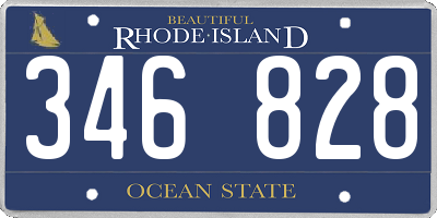 RI license plate 346828