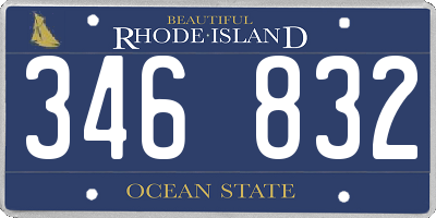 RI license plate 346832