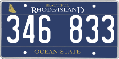 RI license plate 346833
