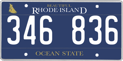 RI license plate 346836