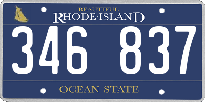 RI license plate 346837