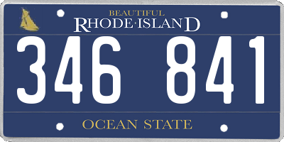 RI license plate 346841