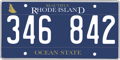 RI license plate 346842