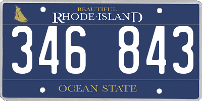 RI license plate 346843