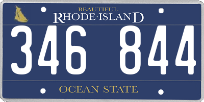RI license plate 346844