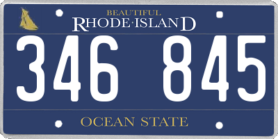 RI license plate 346845