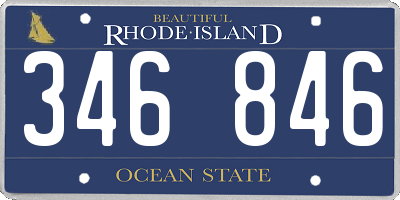 RI license plate 346846
