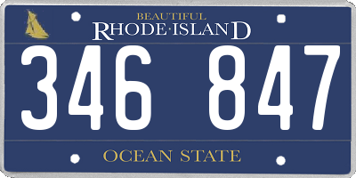 RI license plate 346847