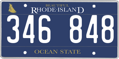 RI license plate 346848