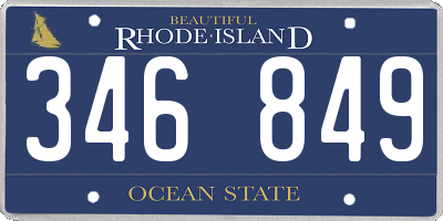 RI license plate 346849
