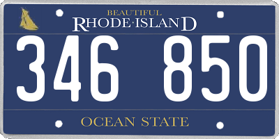 RI license plate 346850